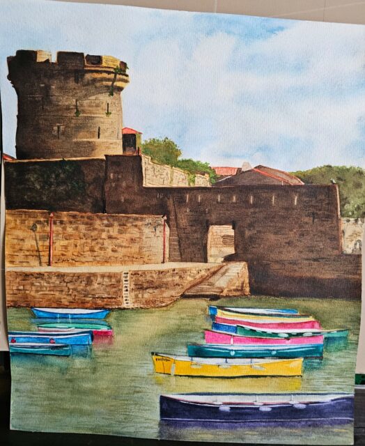 Nouvelle aquarelle,  Socoa. #bearn #vivreapau #palois #lons #pau #paumaville #lescar #villedepau #billere #paumaville64 #paloise #dessindujour #dessins #aquarelleart #aquarelle #socoa @tattoolibelule