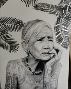 Réalisation de dessin portrait noir et blanc Pau